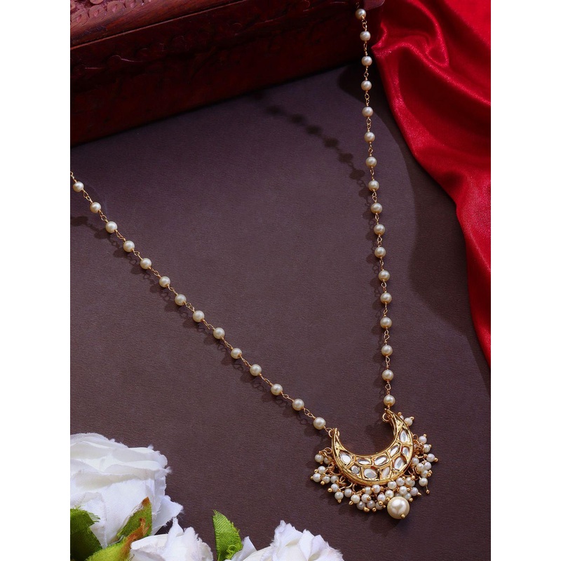 AARSEE OFFICIAL Anti-Tarnish  \n22KT Gold-Plated Crescents Moon Necklace