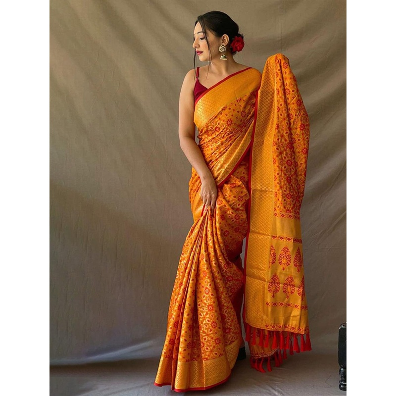 all about you Ethnic Motifs Woven Design Zari Kanjeevaram Saree