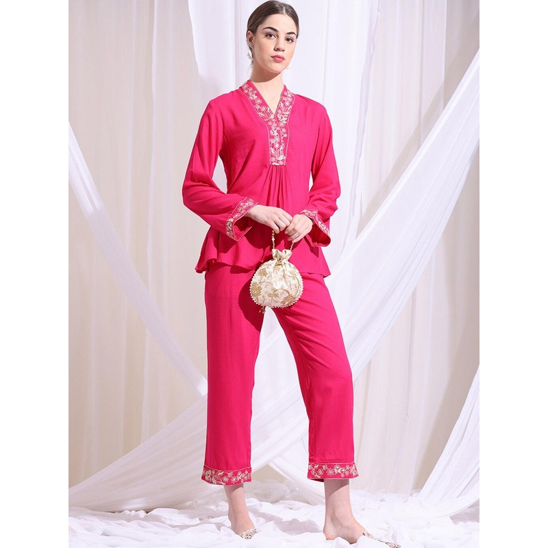 Anouk Embroidered Straight Top & Trouser