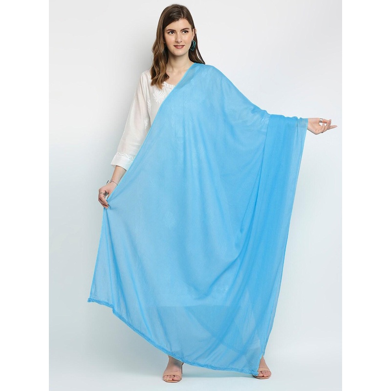 Dupatta Bazaar Blue Pure Cotton Dupatta
