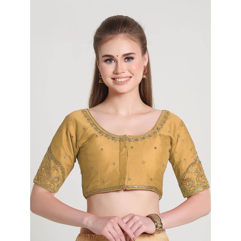 HERE&NOW Embroidered Silk Saree Blouse