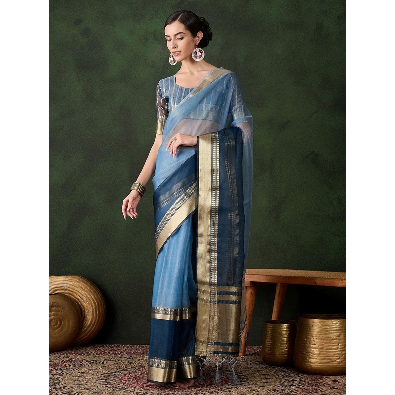Sangria Woven Design Zari Saree