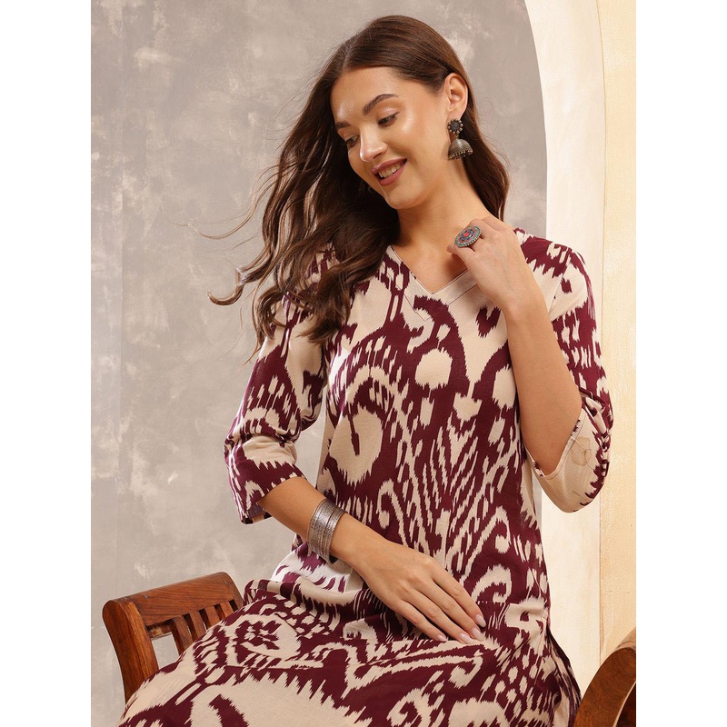 Anouk Women Printed Regular Pure Cotton Kurta With Palazzos