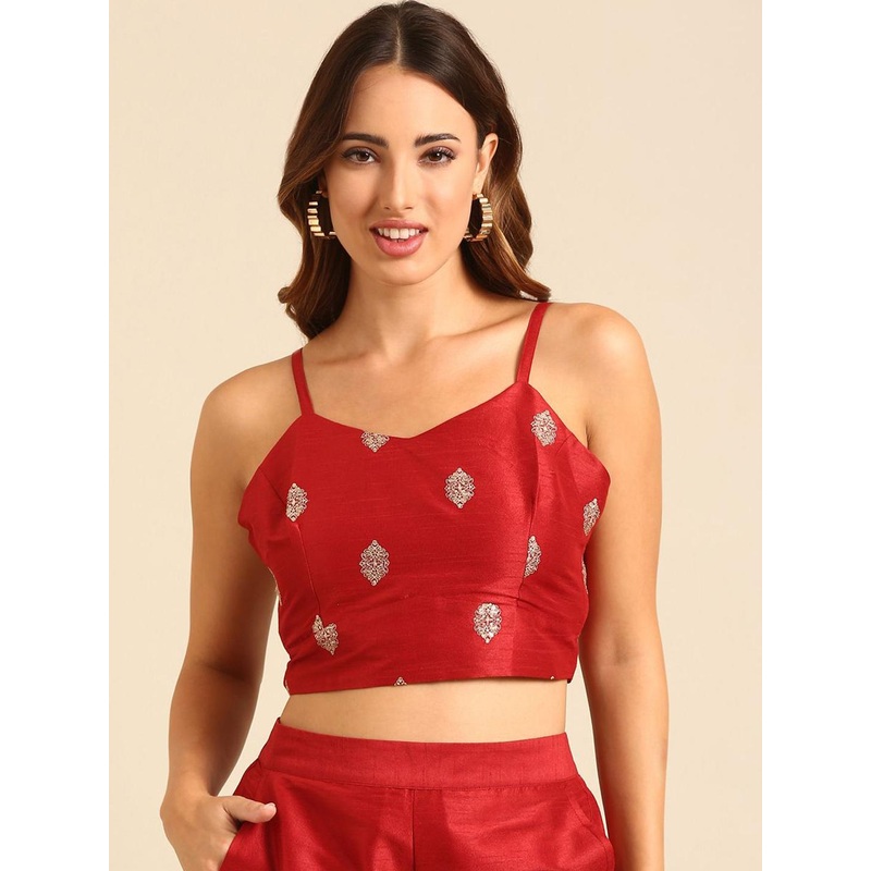 De Moza Women Embroidery Readymade Saree Blouse