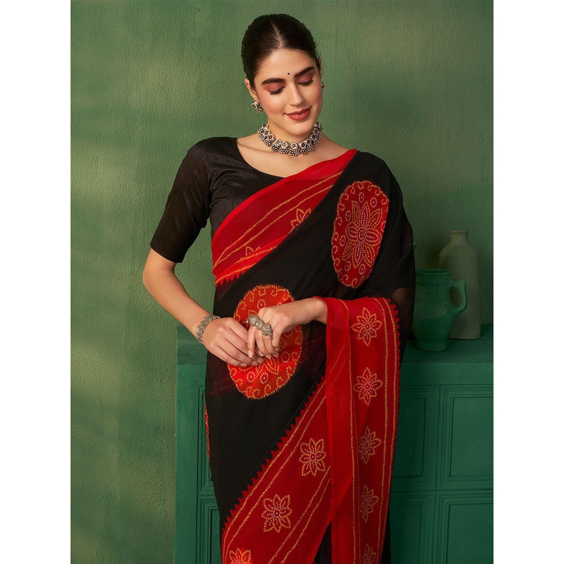 Sangria Bandhani Printed Bandhani Sarees