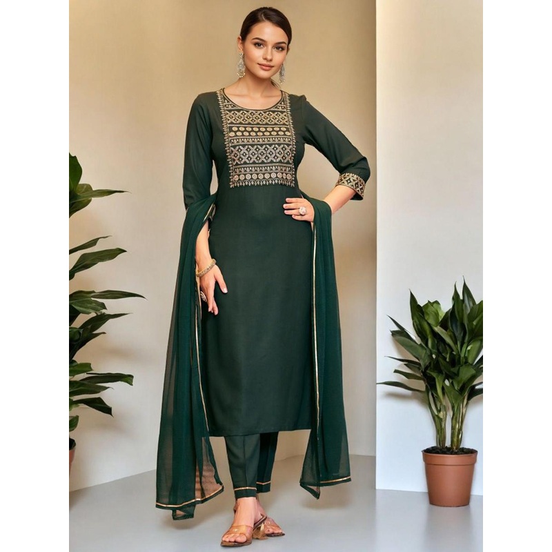 SZN Women Ethnic Motifs Printed Kurta with Trousers & Dupatta