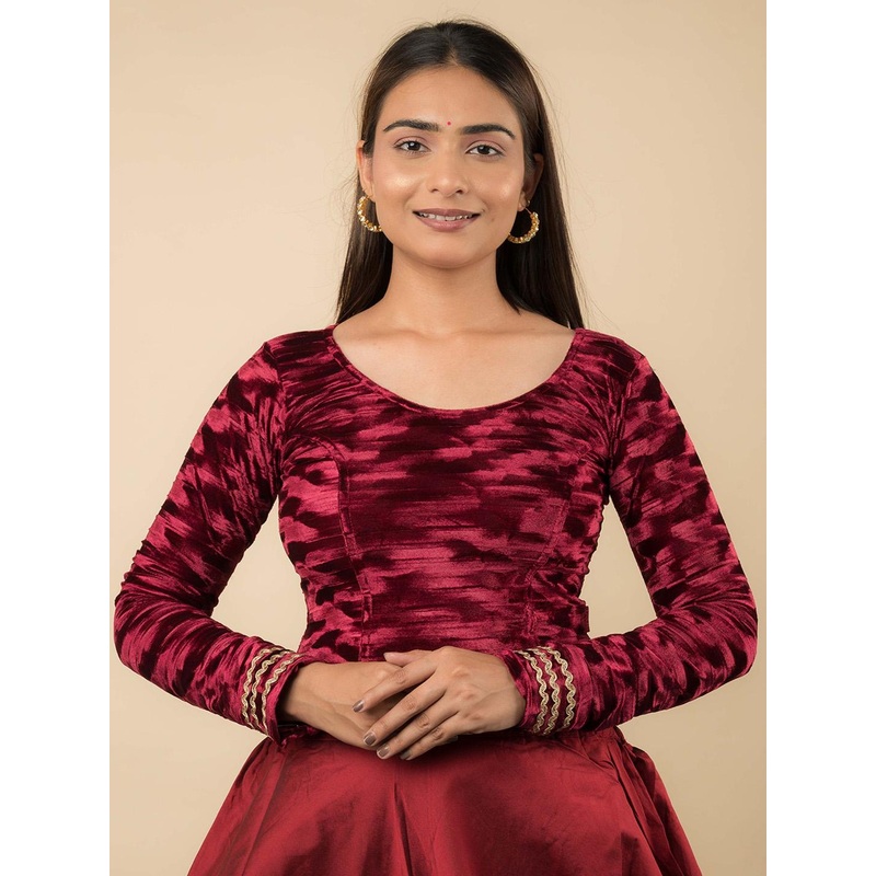 Bindigasm’s Advi Self Design Stretchable Saree Blouse