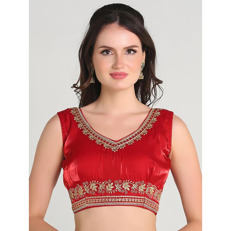 EZSTALL Embroidered Sleevless Saree Blouse