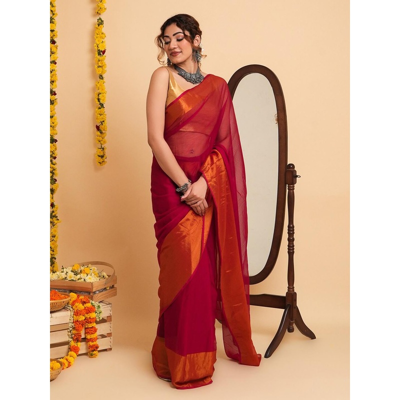 TEEJH Zari Ready to Wear Saree
