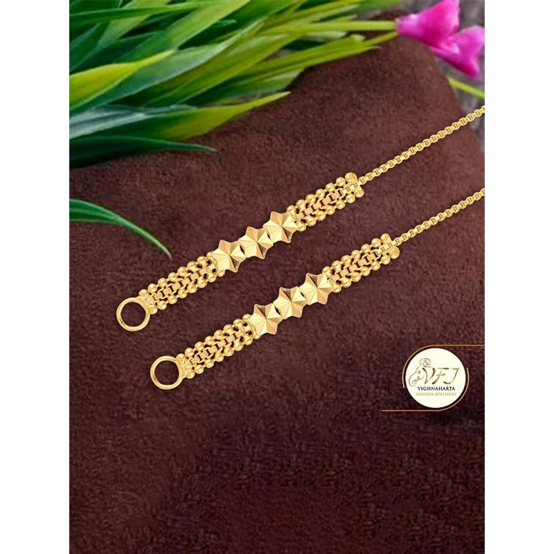 Vighnaharta Set Of 2 Gold-Plated Classic Ear Chains