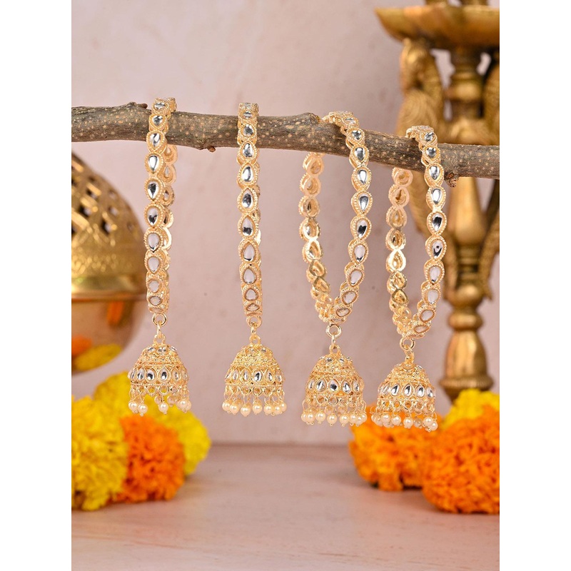 Wedding Chuda by Hitesh Bangles Set Of 4 Stone-Studded Bangles