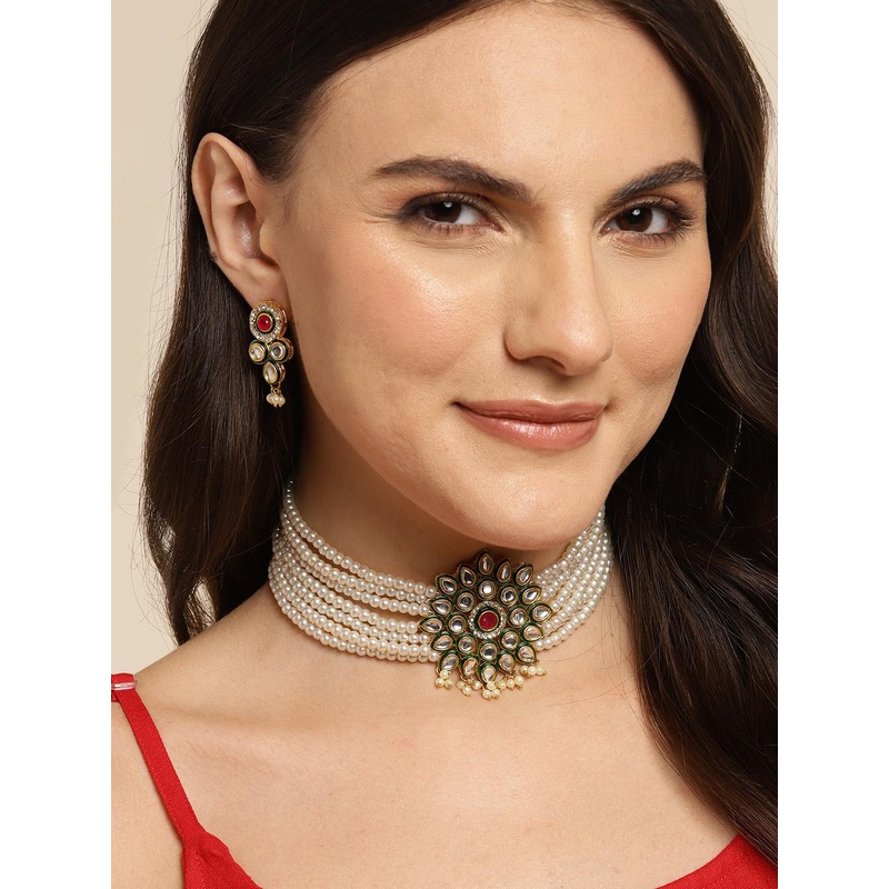 Anouk Women Gold-Plated Kundan Jewellery Set