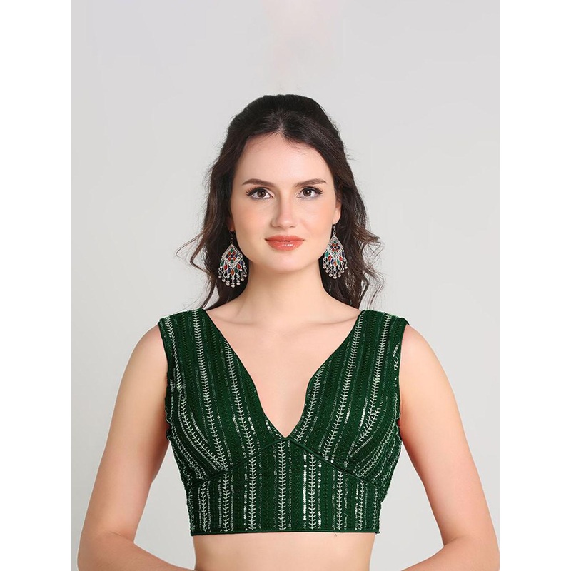 HERE&NOW Embroidered Sleeveless Saree Blouse
