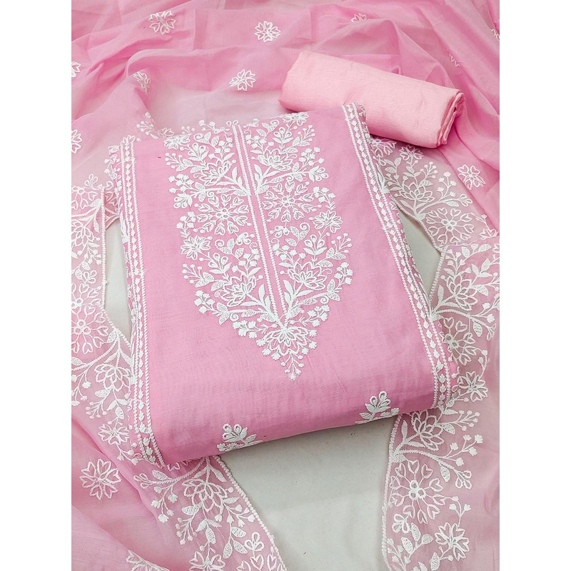 Ishin Floral Embroidered Unstitched Dress Material