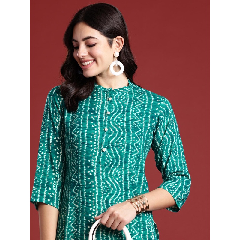 Anouk Bandhani Dyed Kurta