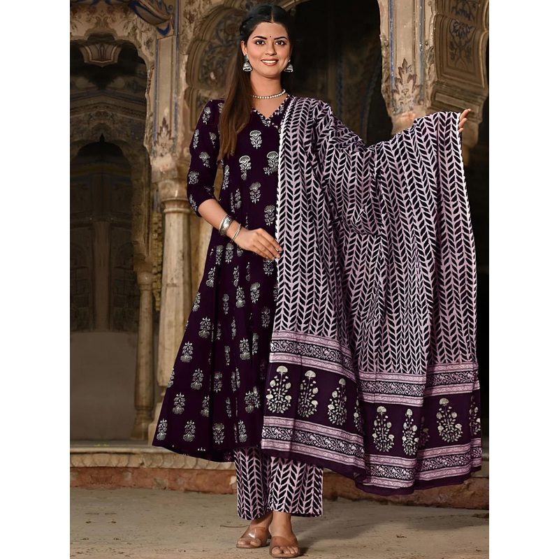 Anouk Rustic Women Ethnic Motifs Printed Regular Kurta with Trousers & Dupatta