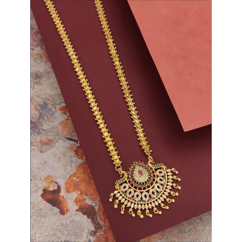 Princy Enterprise Brass Gold-Plated Stone Studded Necklace