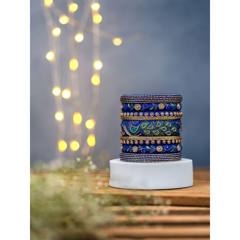 Taasha Craft Set Of 7 Cotton Threads Handcrafted Bangle