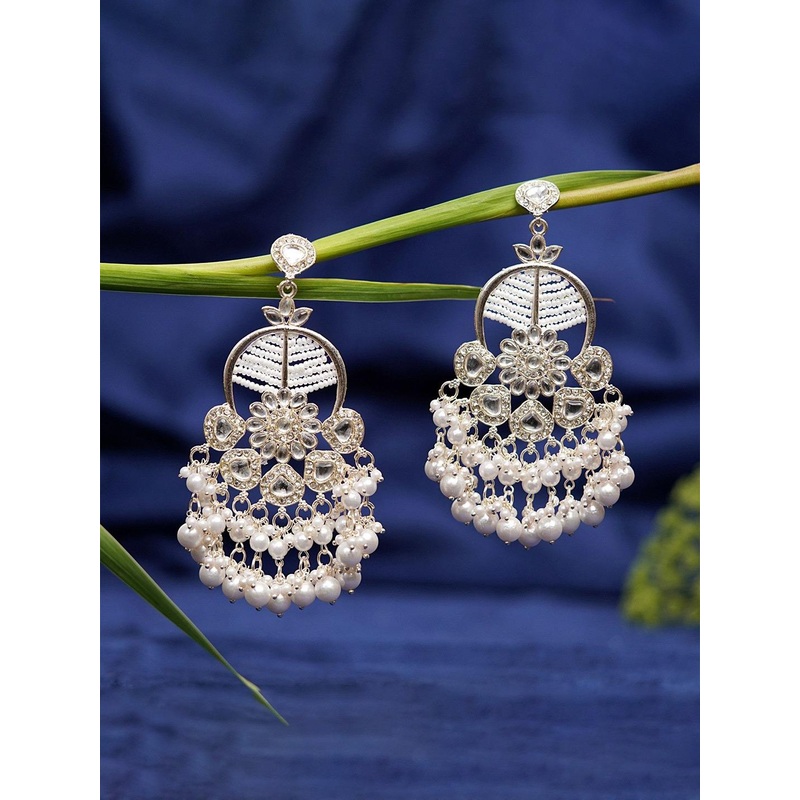 Zoey Kundan Studded & Pearls Beaded Contemporary Chandbalis