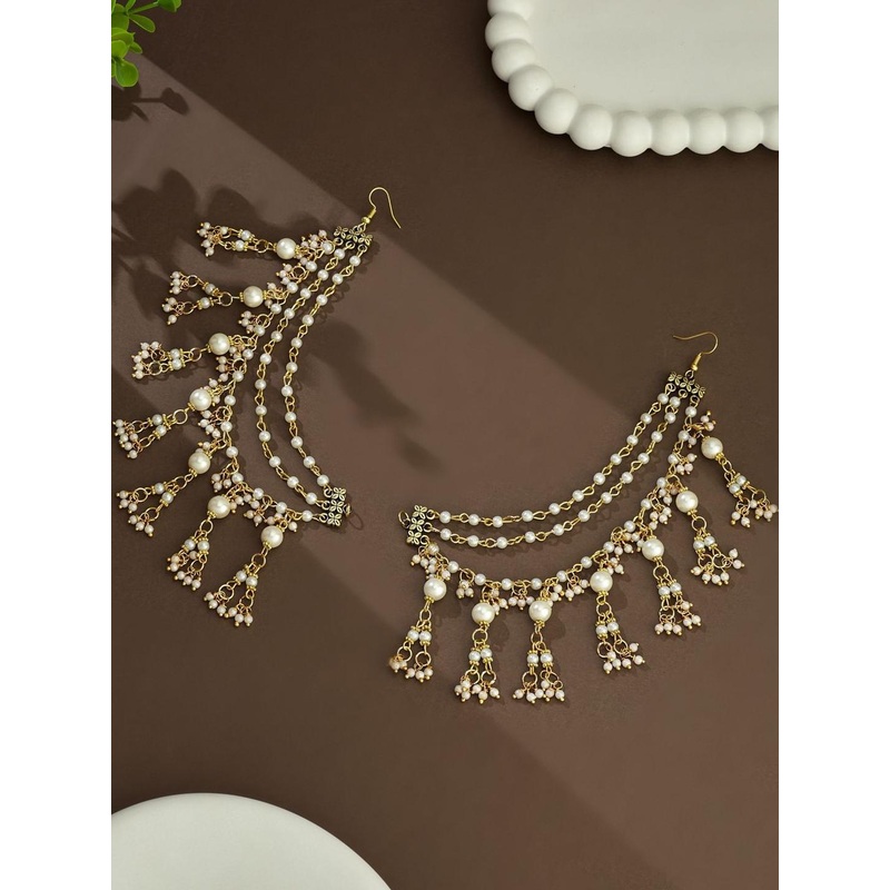 Anouk Gold-Plated Artificial Beads & Beaded Contemporary Ear Cuff