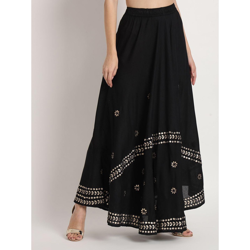 BCZ Style Women Embellished Maxi Flared Skirt