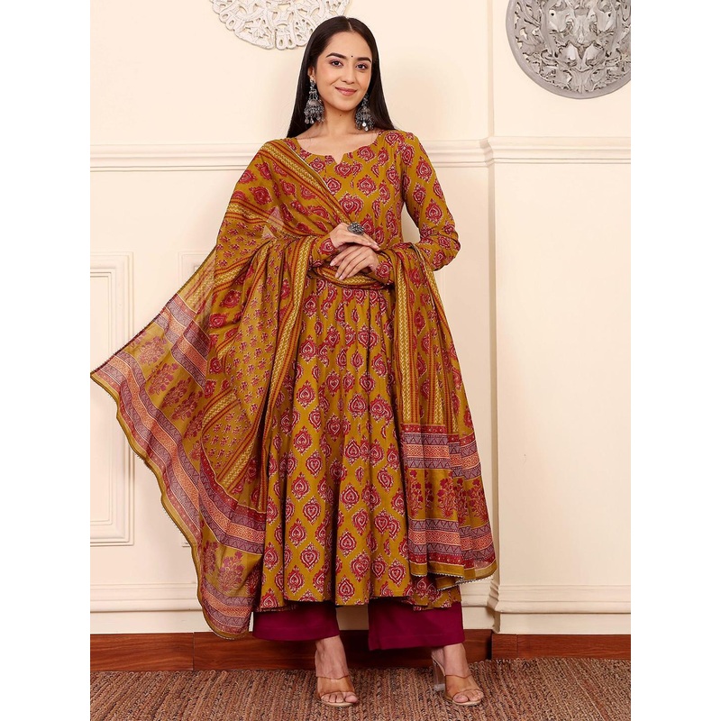 Aaghnya Women Viscose Rayon Kurta & Palazzos With Dupatta