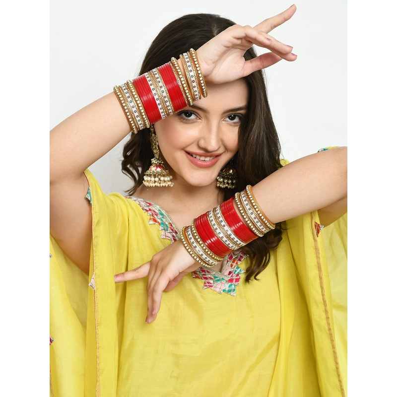 Chura king Set Of 56 Gold Plated Bangle