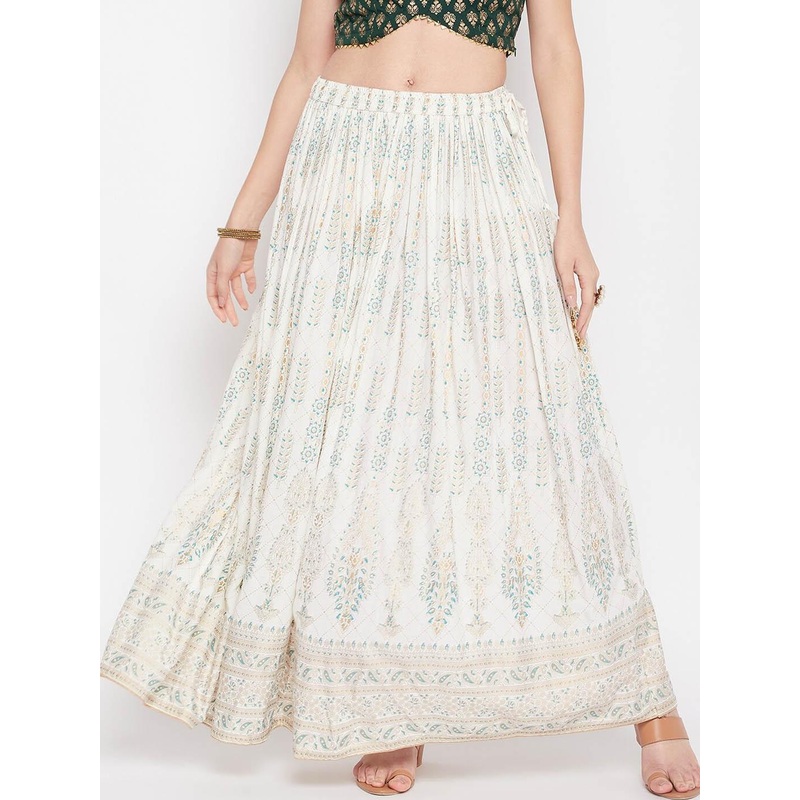 Clora Creation Printed Flared Maxi Skirt