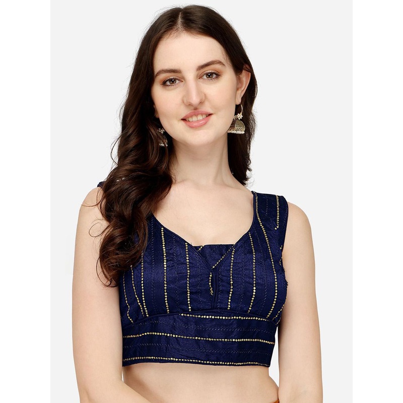 HERE&NOW Embellished Sequinned Padded Saree Blouse