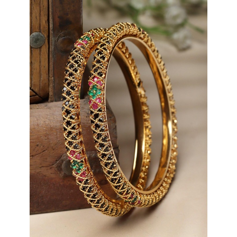 Sukkhi Set Of 2 Gold-Plated Bangles