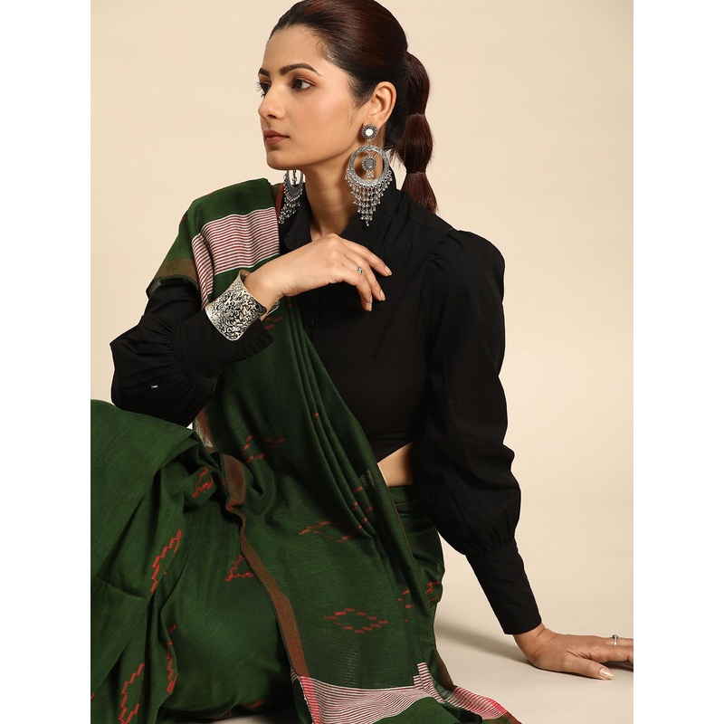 Taavi Pure Cotton Jamdani Inspired Woven Legacy Saree