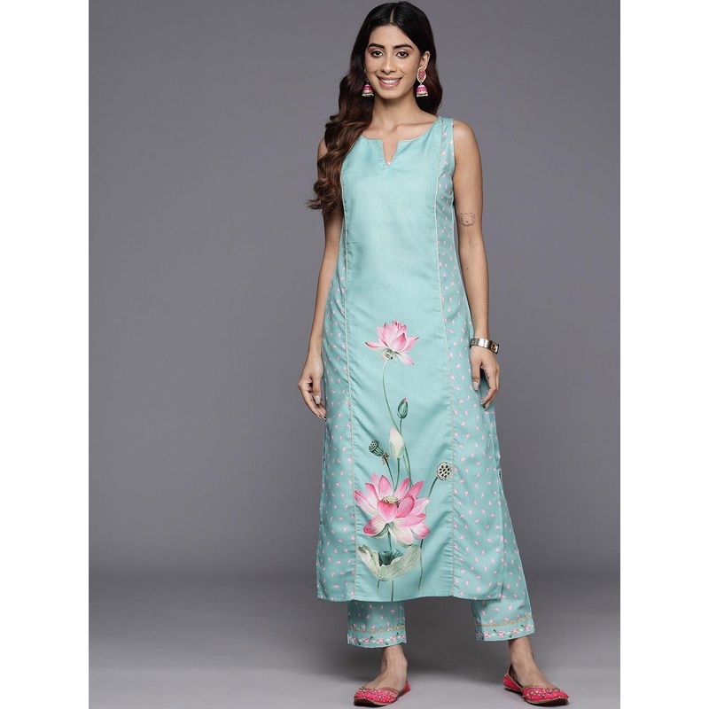 Ahalyaa Women Floral Printed Kurta with Trousers
