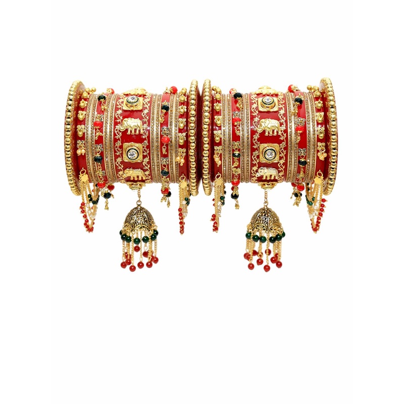 Align Set Of 2 Gold-Plated Beaded Chuda Bangles