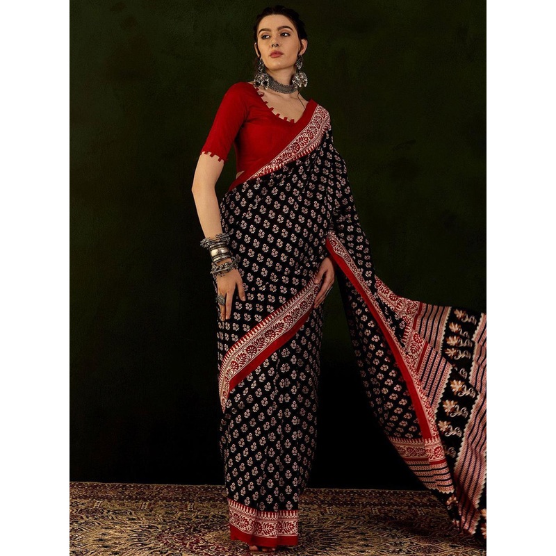 Anouk Rustic Floral Printed Bhagalpuri Saree
