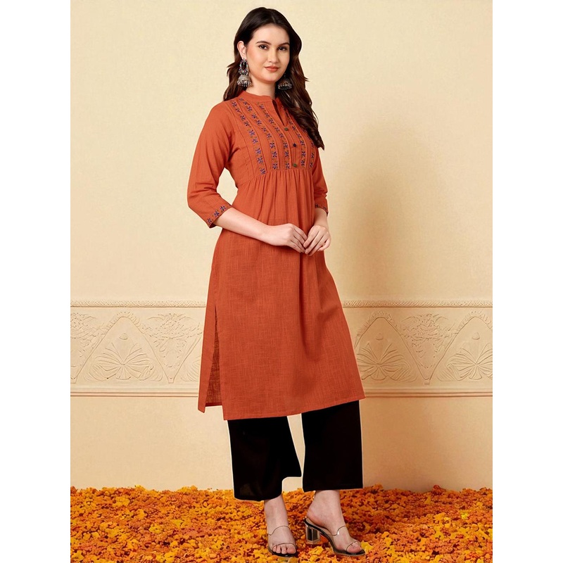 Azira Women Embroidered Straight Kurta