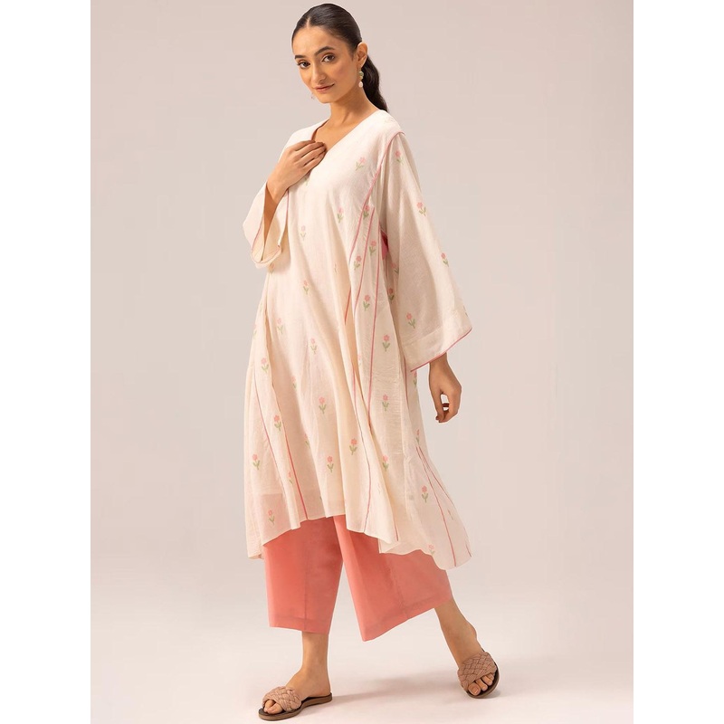 GoSriKi Floral Printed Anarkali Kurta With Palazzos