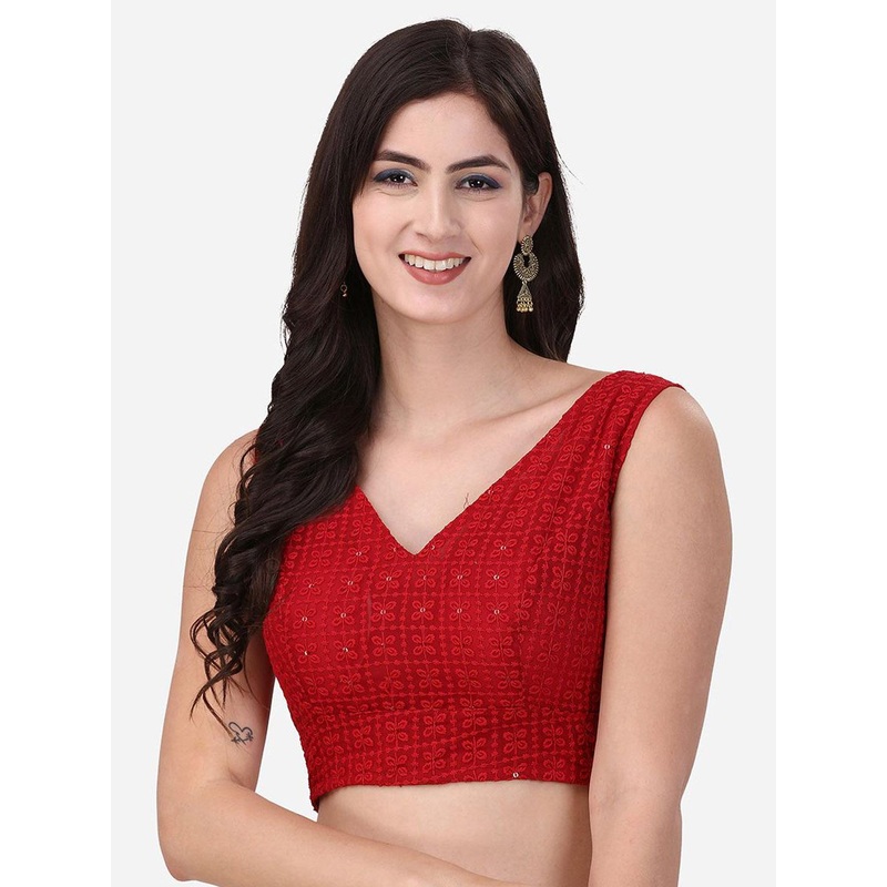 Oomph! Embroidered Sleeveless Saree Blouse