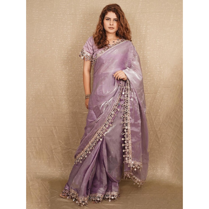 Anouk Embellished Border Organza Saree