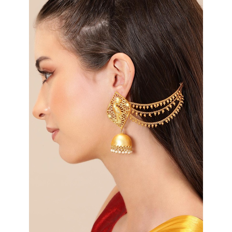 Anouk Gold Plated Contemporary Jhumka Earrings