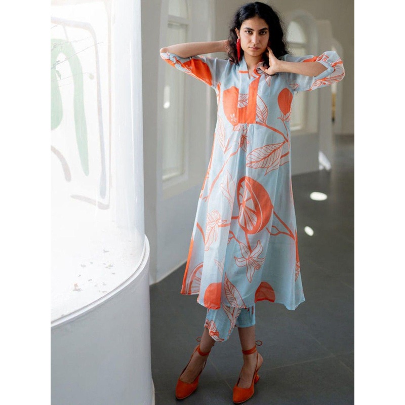 GoSriKi Floral Printed Kurta with Palazzos
