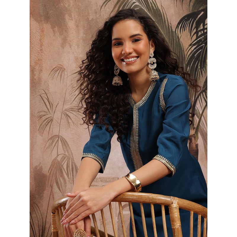 Sangria Yoke Design Regular Kurta with Dhoti Pants