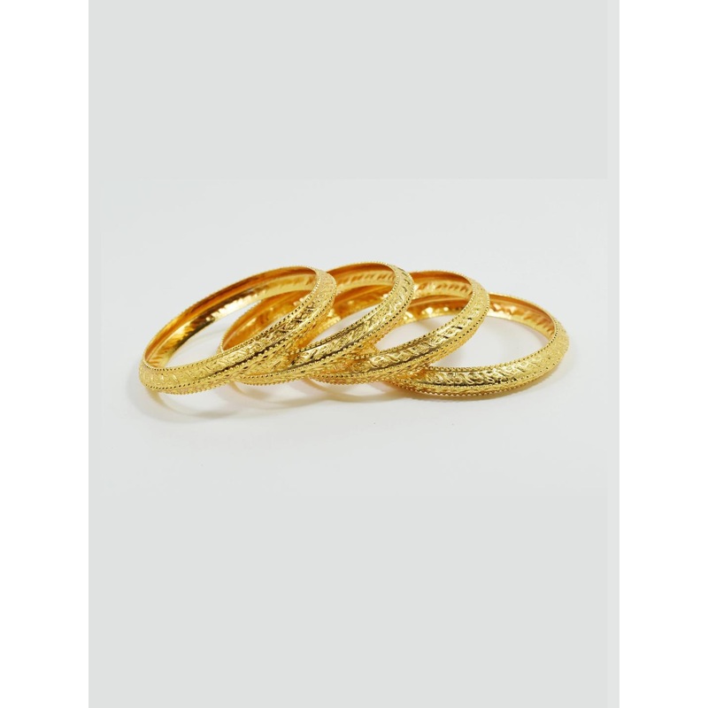 SATTIK Set Of 4 Gold-plated Brass Bangles