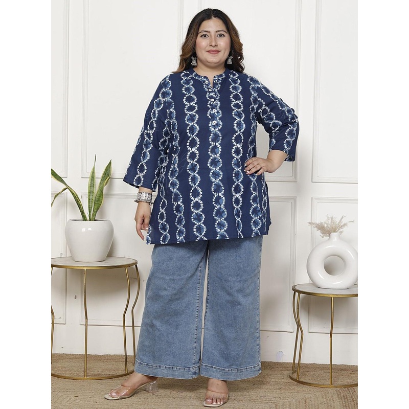 Swasti Floral Printed Pure Cotton Plus Size Kurti