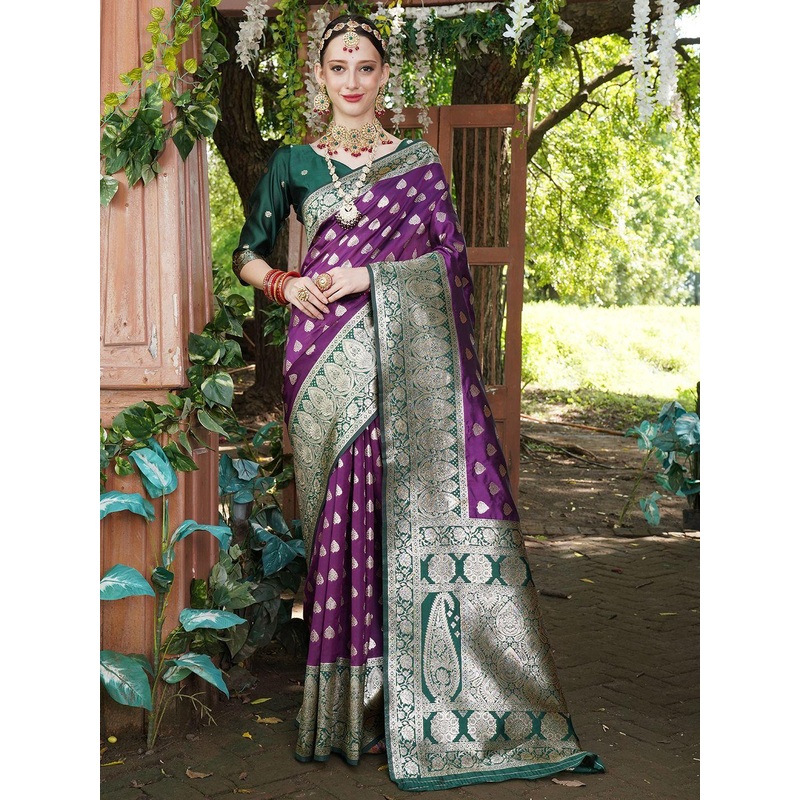 Anouk Rustic Ethnic Motifs Zari Kanjeevaram Saree