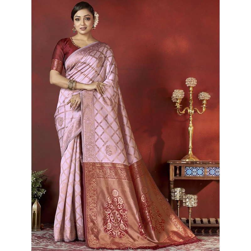 DIVASTRI Ethnic Motifs Woven Design Zari Banarasi Saree