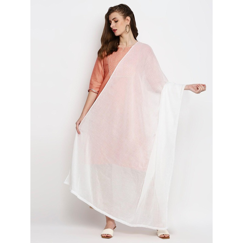 Dupatta Bazaar White Printed Dupatta