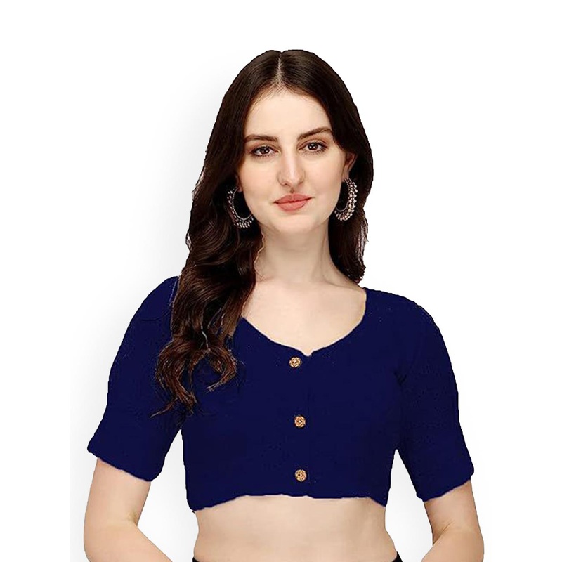 HERE&NOW Chikankari \nEmbroidered Cotton  Saree Blouse