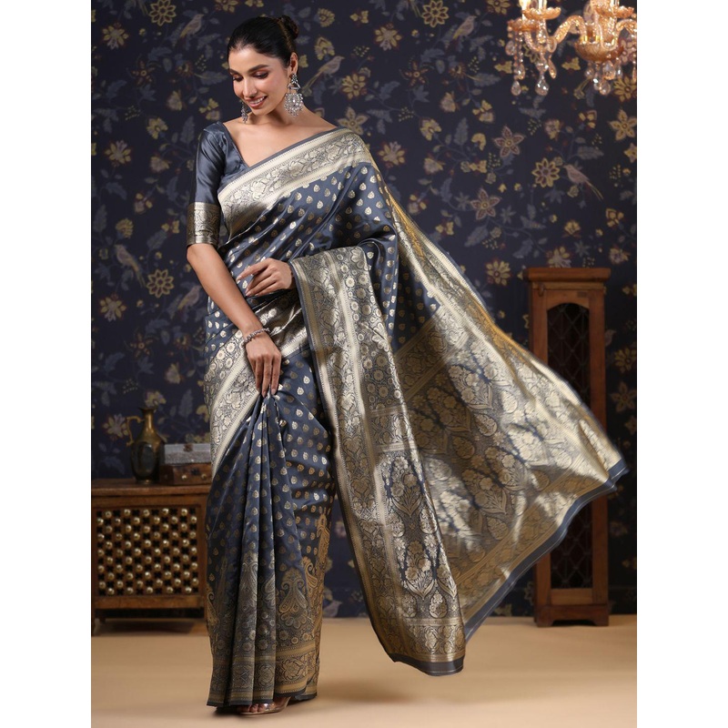 House of Pataudi Woven Design Ethnic Motifs Heavy Work Banarasi Saree