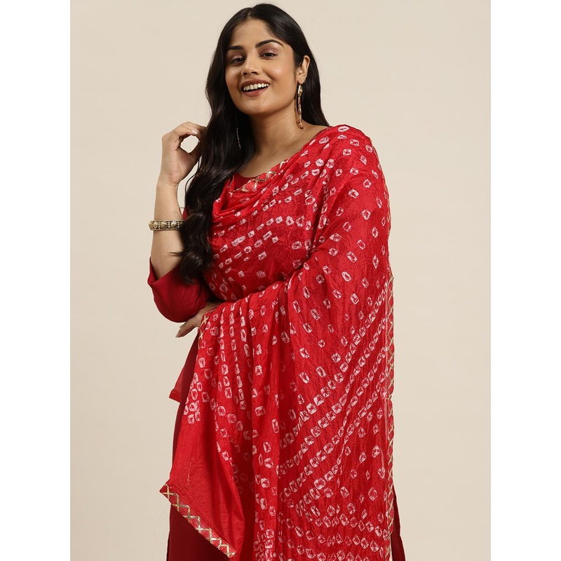Sztori Bandahani Printed Dupatta with Gotta Patti Detail