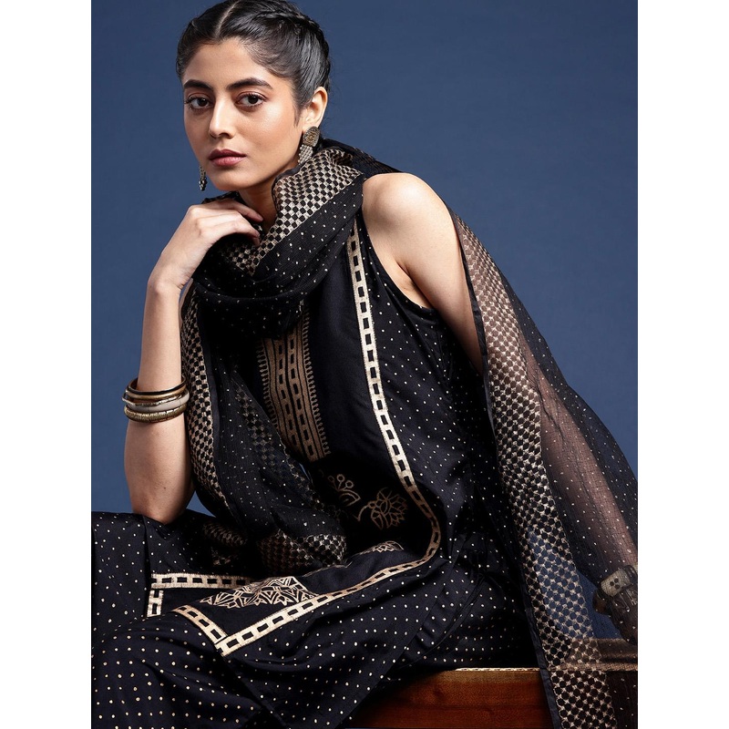 Taavi Ethnic Motifs Printed Regular Taavi Festive Kurta with Palazzos & Dupatta